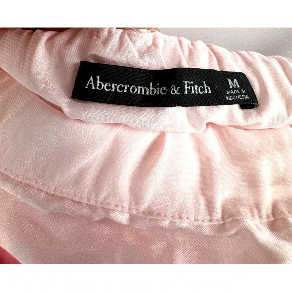 Abercrombie & Fitch Maxi Dress Julia Strapless slip pink floral satin boho sz M